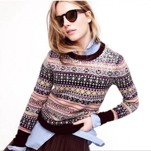J. Crew Sweaters - NWT J Crew 100% wool Fair Isle Sequined Sweater